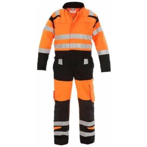 hi vis orange and black coverall