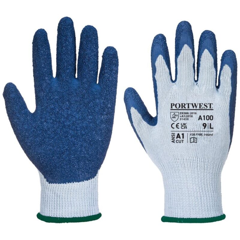 Portwest Grip Glove - Latex - Grey/Blue