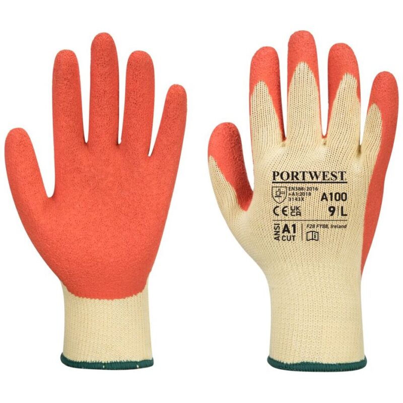 Portwest Grip Glove - Latex - Orange