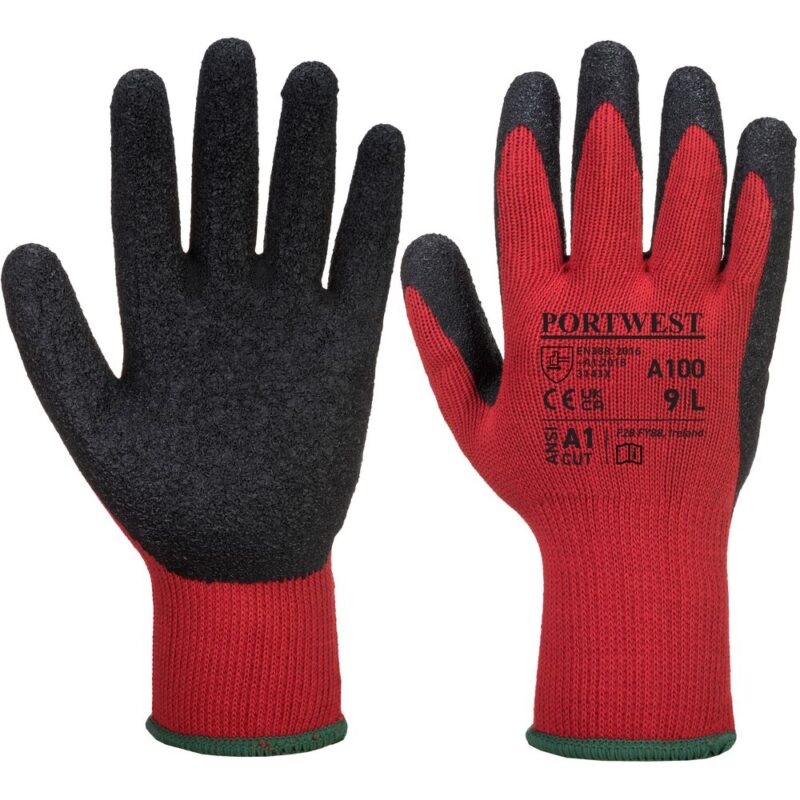 Portwest Grip Glove - Latex - Red/Black