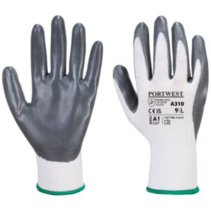 Portwest Flexo Grip Nitrile Glove - Grey/White