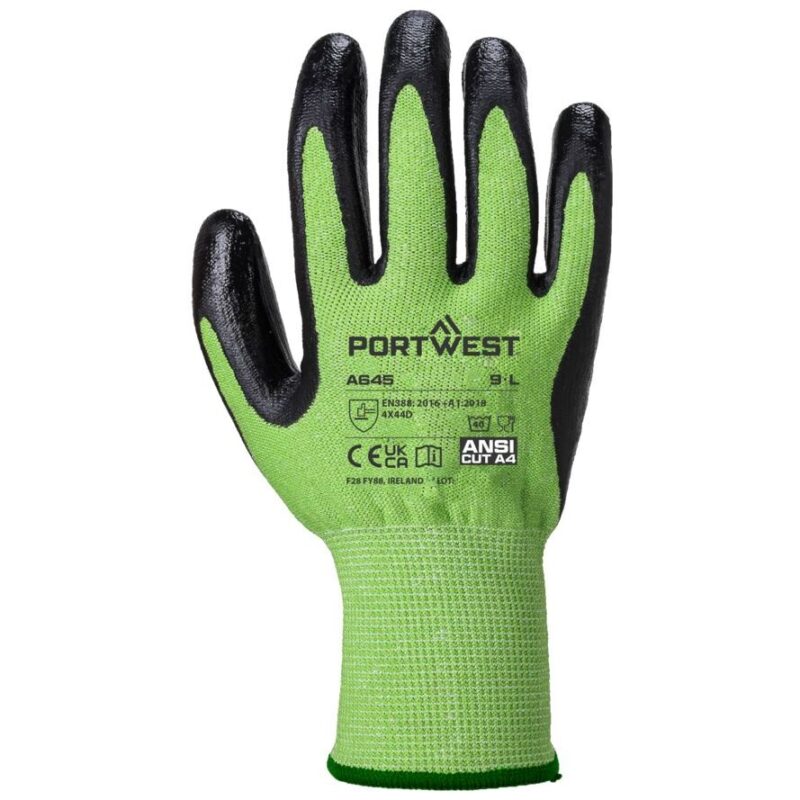 Portwest Green Cut Glove - Nitrile Foam