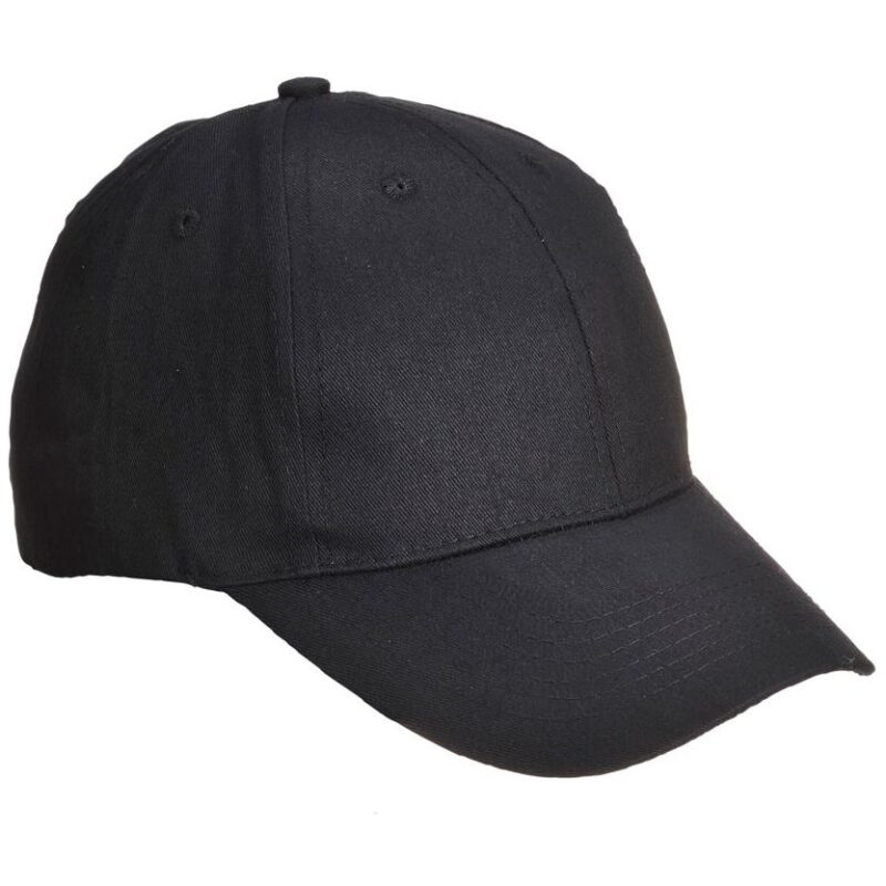 Portwest Six Panel Baseball Cap - Black