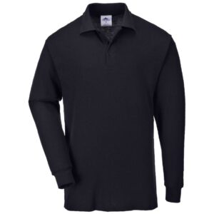Portwest Genoa Long Sleeved Polo Shirt - Navy
