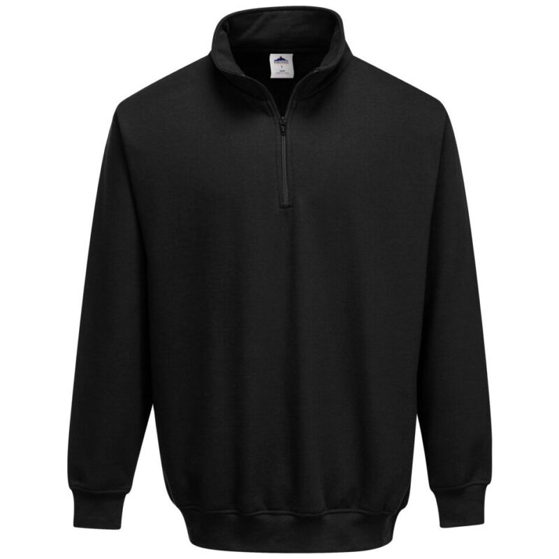 Portwest Sorrento Zip Neck Sweatshirt - Black
