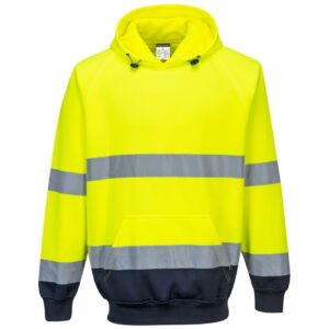 Portwest Hi-Vis Contrast Hoodie - Yellow/Navy