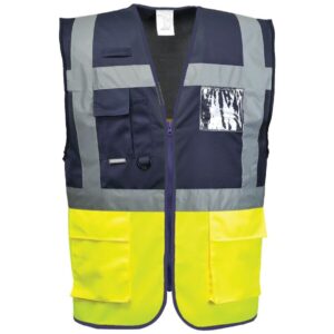 Portwest Paris Hi-Vis Contrast Executive Vest - Yellow/Red
