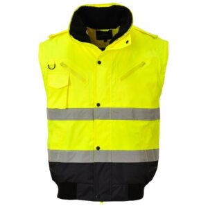 Portwest Hi-Vis 3-in-1 Contrast Bomber Jacket - Yellow/Navy