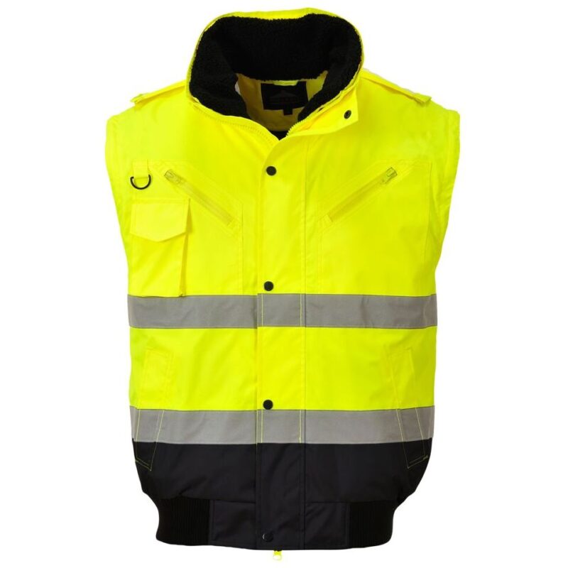 Portwest Hi-Vis 3-in-1 Contrast Bomber Jacket - Yellow/Black
