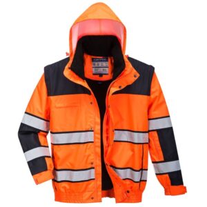 Portwest Hi-Vis 3-in-1 Contrast Winter Bomber Jacket - Yellow/Black