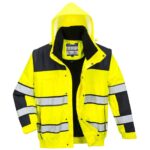 Portwest Hi-Vis 3-in-1 Contrast Winter Bomber Jacket