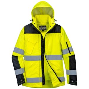 Portwest Hi-Vis 3-in-1 Contrast Winter Pro Jacket - Orange/Black