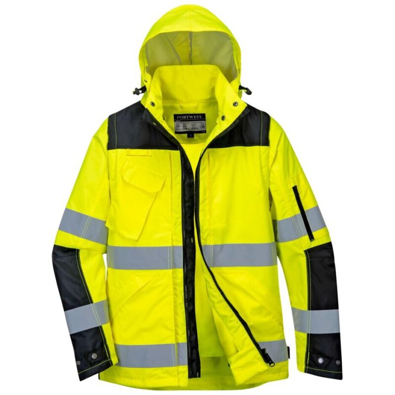 Portwest Hi-Vis 3-in-1 Contrast Winter Pro Jacket - Yellow/Black