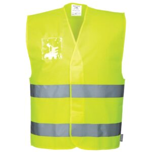 Portwest Hi-Vis Two Band Dual ID Holder Vest - Orange