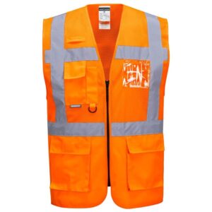 Portwest Madrid Hi-Vis Half Mesh Executive Vest - Yellow
