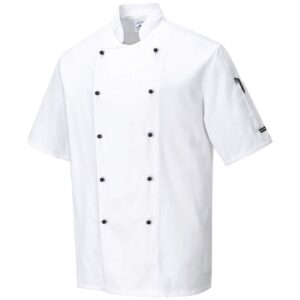 Portwest Kent Chefs Jacket Short Sleeve - Black