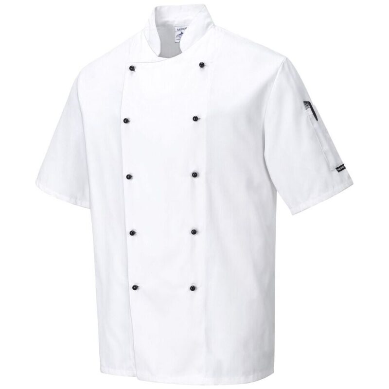 Portwest Kent Chefs Jacket Short Sleeve - White