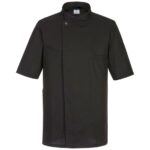 Portwest Surrey Chefs Jacket Short Sleeve - Black
