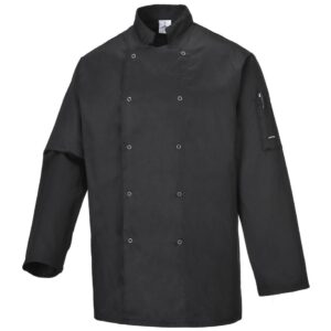 Portwest Suffolk Chefs Jacket Long Sleeve - Slate Grey