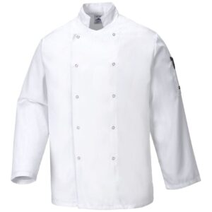 Portwest Suffolk Chefs Jacket Long Sleeve - Slate Grey