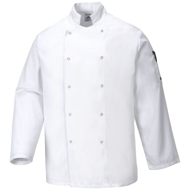Portwest Suffolk Chefs Jacket Long Sleeve - White