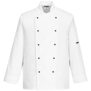 Portwest Somerset Chefs Jacket Long Sleeve - White