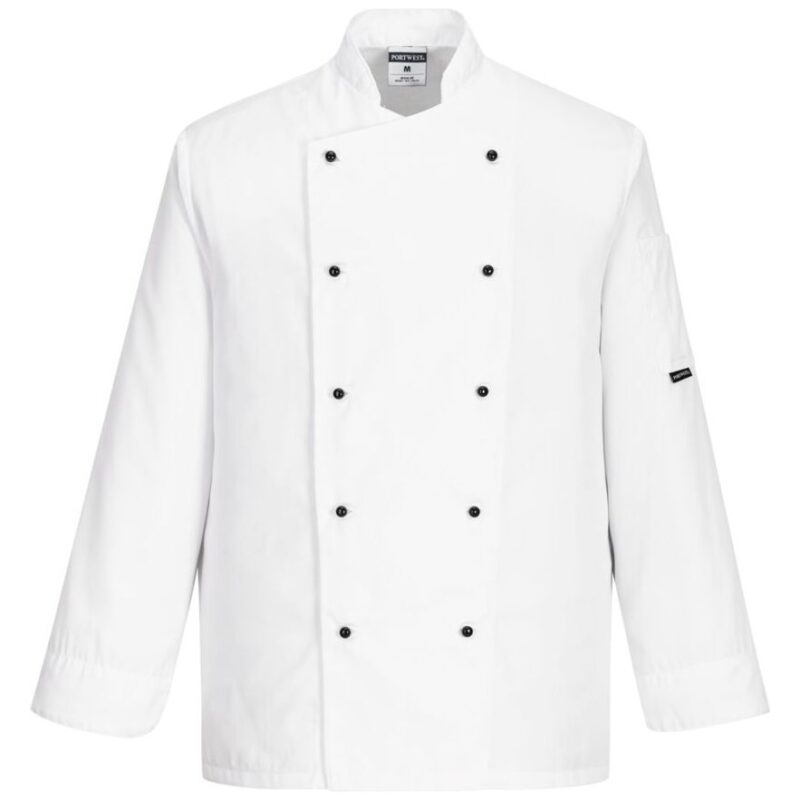 Portwest Somerset Chefs Jacket Long Sleeve - White