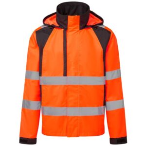 Portwest WX2 Eco Hi-Vis Rain Jacket - Orange/Black
