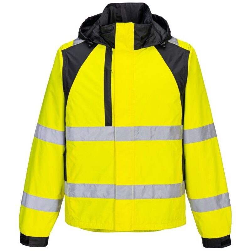 Portwest WX2 Eco Hi-Vis Rain Jacket - Yellow/Black
