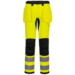 Portwest WX2 Eco Hi-Vis Holster Pocket Trousers - Yellow/Black