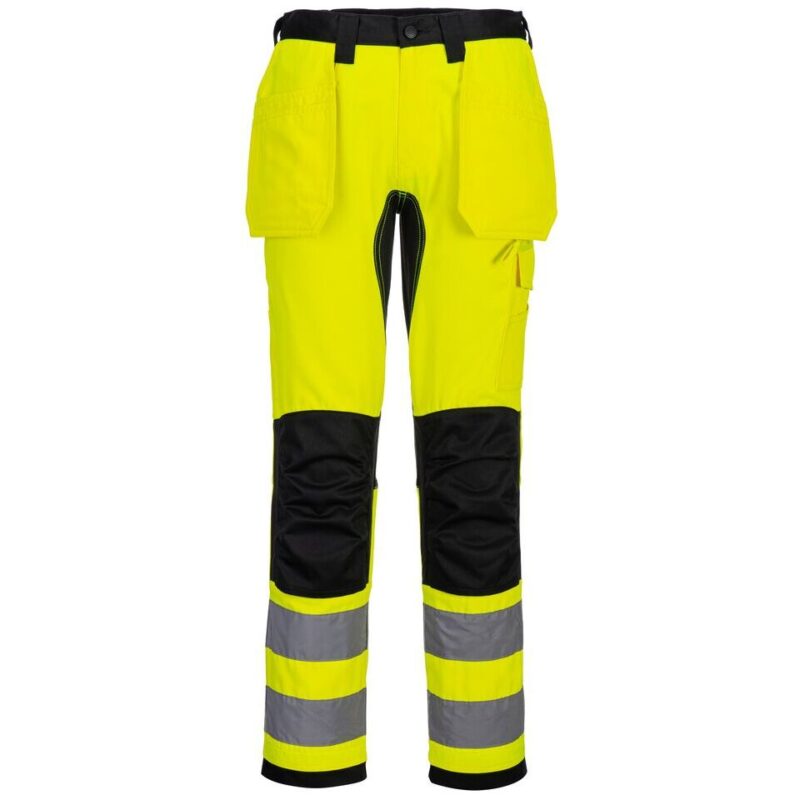 Portwest WX2 Eco Hi-Vis Holster Pocket Trousers - Yellow/Black