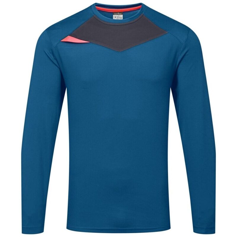 Portwest DX4 T-Shirt Long Sleeve - Metro Blue