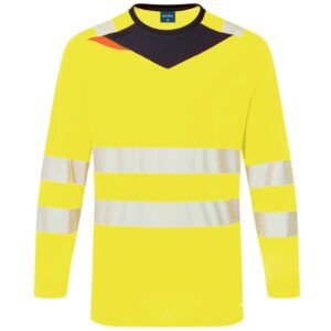 Portwest DX4 Hi-Vis T-Shirt Long Sleeve - Yellow/Black