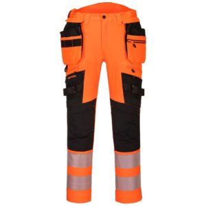 Portwest DX4 Hi-Vis Detachable Holster Pocket Trousers - Orange/Black