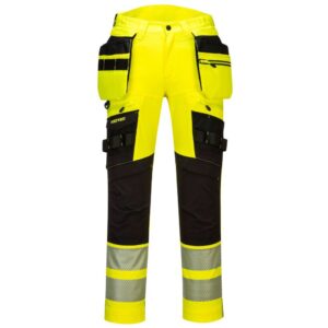 Portwest DX4 Hi-Vis Detachable Holster Pocket Trousers - Yellow/Black