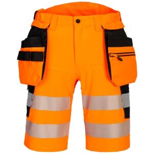 Portwest DX4 Hi-Vis Holster Pocket Shorts - Orange/Black