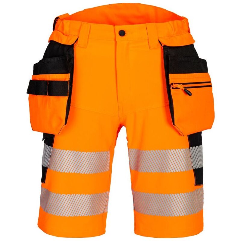 Portwest DX4 Hi-Vis Holster Pocket Shorts - Orange/Black