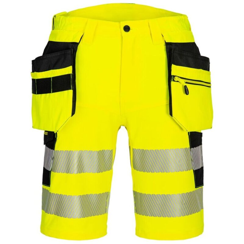 Portwest DX4 Hi-Vis Holster Pocket Shorts - Yellow/Black