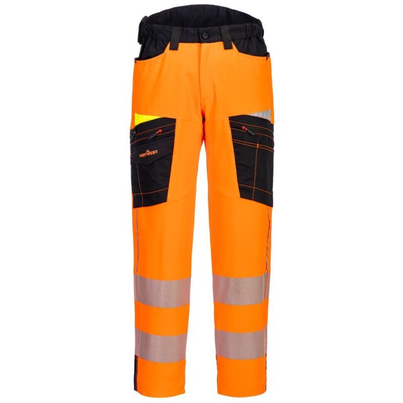 Portwest DX4 Hi-Vis Service Trousers - Orange/Black