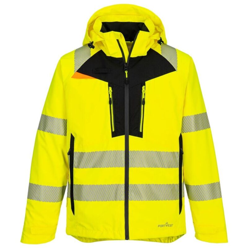 Portwest DX4 Hi-Vis Rain Jacket - Yellow