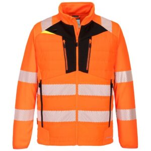 Portwest DX4 Hi-Vis Hybrid Baffle Jacket - Orange/Black