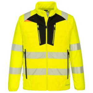 Portwest DX4 Hi-Vis Hybrid Baffle Jacket - Yellow/Black