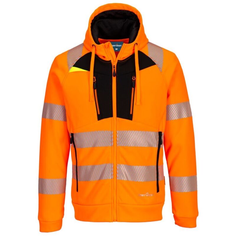 Portwest DX4 Hi-Vis Funnel Neck Sweatshirt - Orange/Black