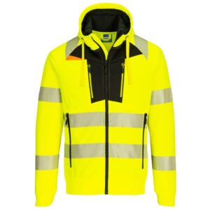 Portwest DX4 Hi-Vis Funnel Neck Sweatshirt - Yellow/Black