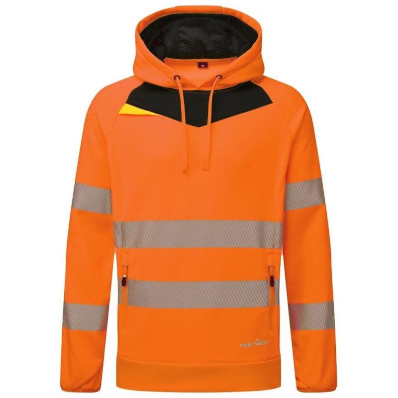 Portwest DX4 Hi-Vis Overhead Hoodie - Orange/Black