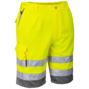 Portwest Hi-Vis Contrast Shorts - Yellow/Grey