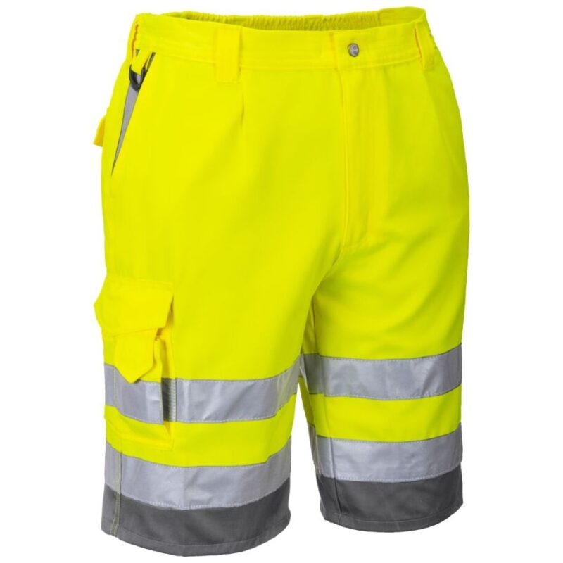 Portwest Hi-Vis Contrast Shorts - Yellow/Grey