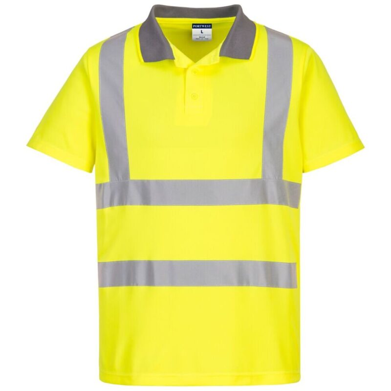 Portwest Eco Hi-Vis Polo Shirt Short Sleeve - Yellow