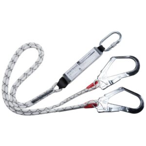 Portwest Double Kernmantle 1.8m Lanyard With Shock Absorber White FP55