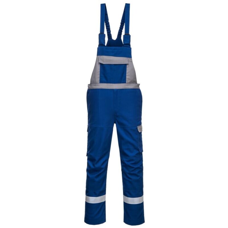 Portwest Bizflame Industry Two Tone Bib and Brace - Royal Blue